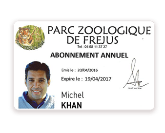 Membership passes for a Zoo printed with Badgy